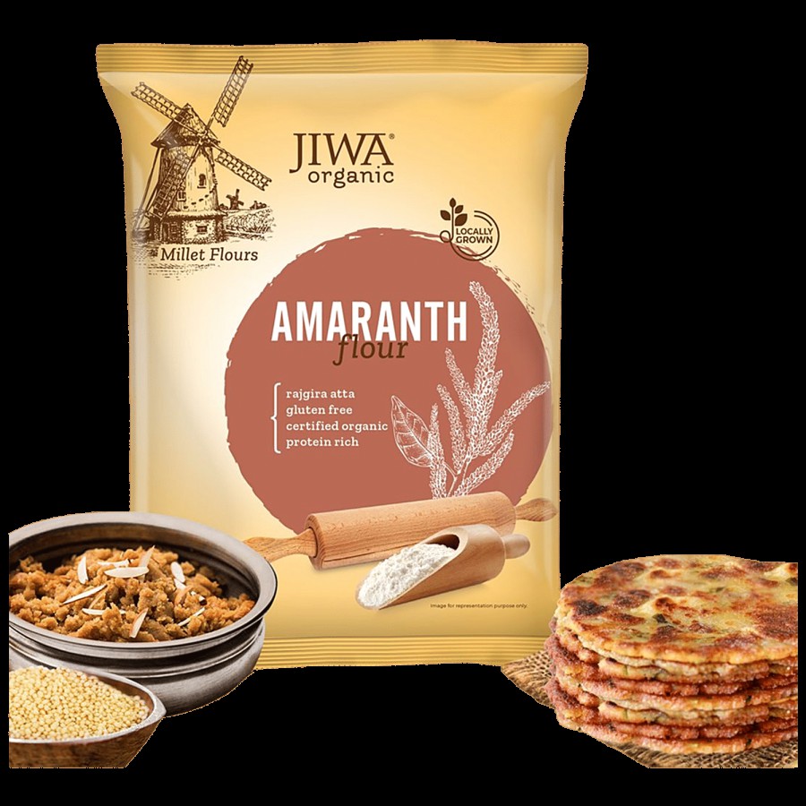 Jiwa Organic Amaranth Flour/Rajgira Atta - 100% Natural & Gluten Free