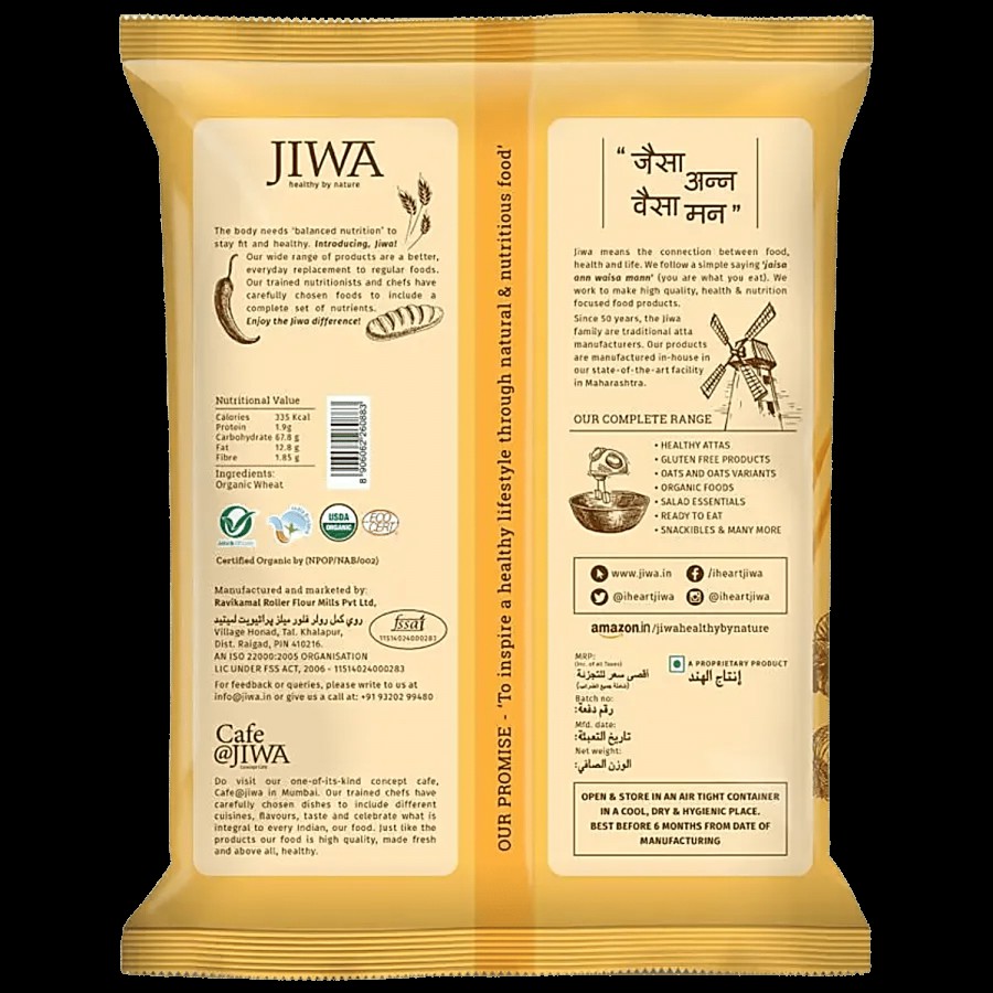 Jiwa Organic Chakki Fresh Flour/Atta - 100% Natural