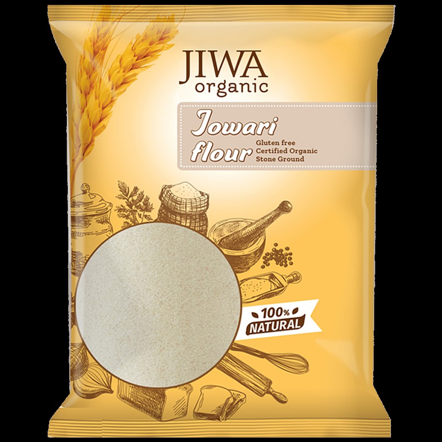 Jiwa Organic Jowari/Sorghum Flour - 100% Natural & Gluten Free