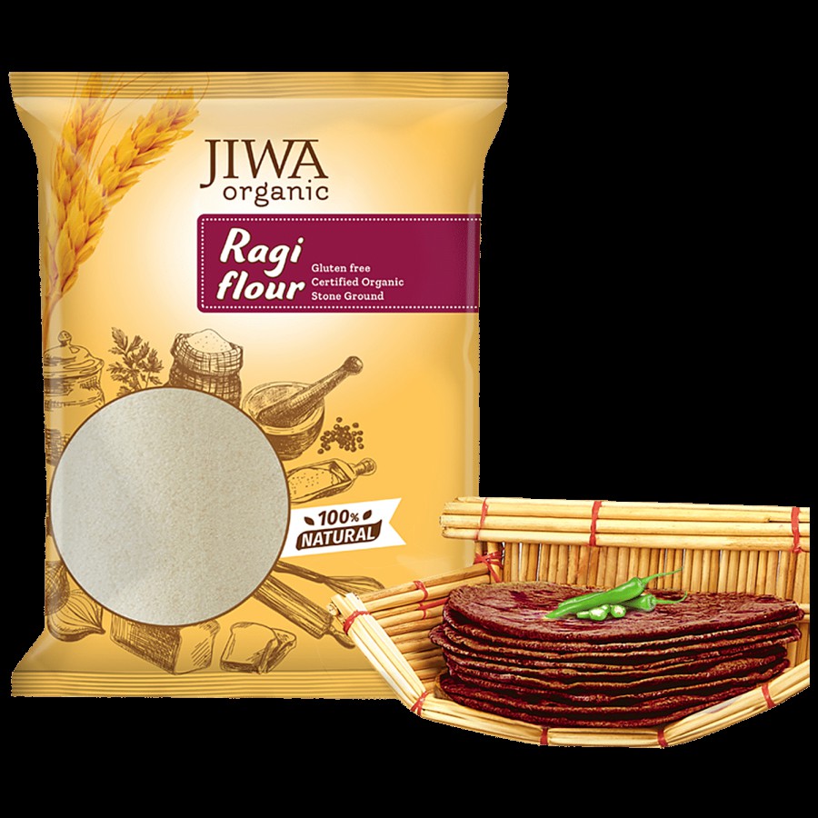 Jiwa Organic Ragi/Finger Millet Flour - 100% Natural & Gluten Free