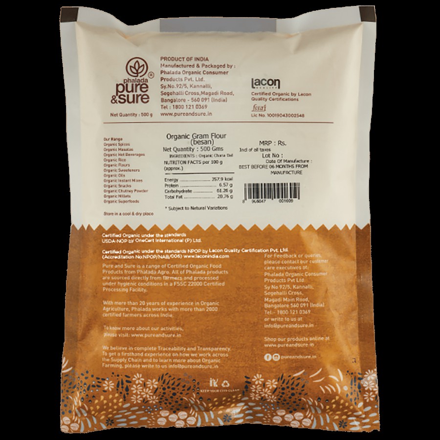 Phalada Pure & Sure Organic Besan Flour - Gluten Free