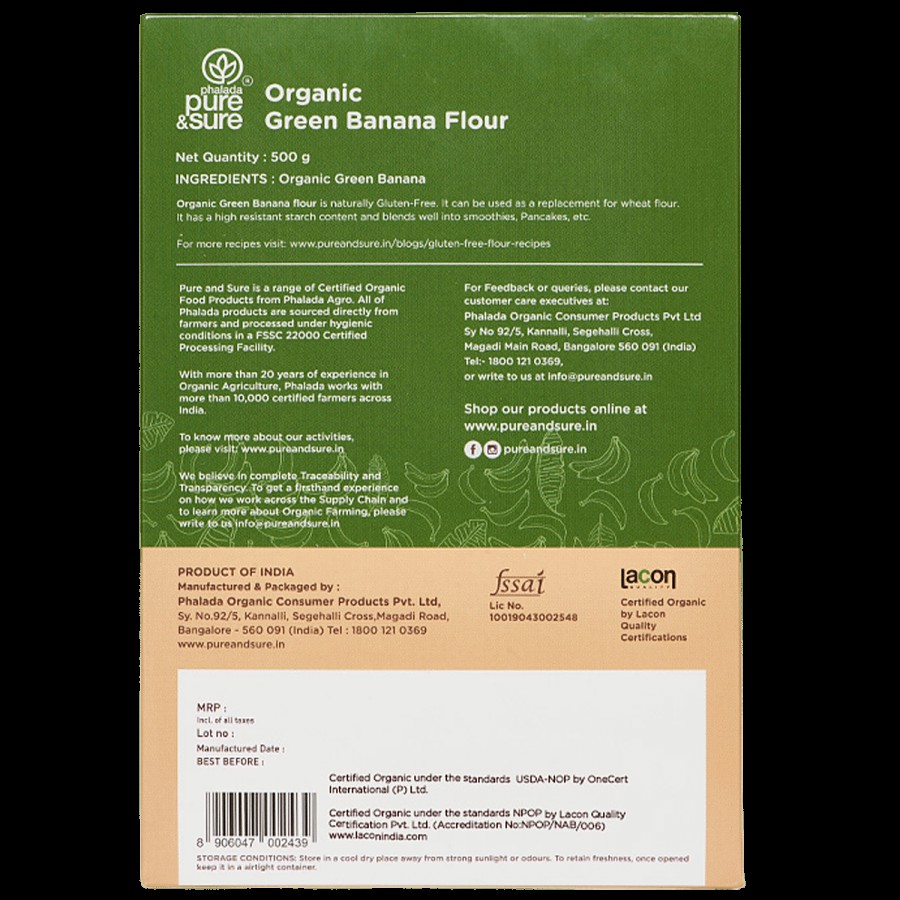 Phalada Pure & Sure Organic Green Banana Flour - Gluten Free