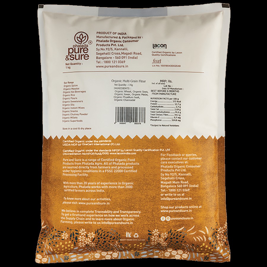 Phalada Pure & Sure Organic Multigrain Flour - Nutrient Rich