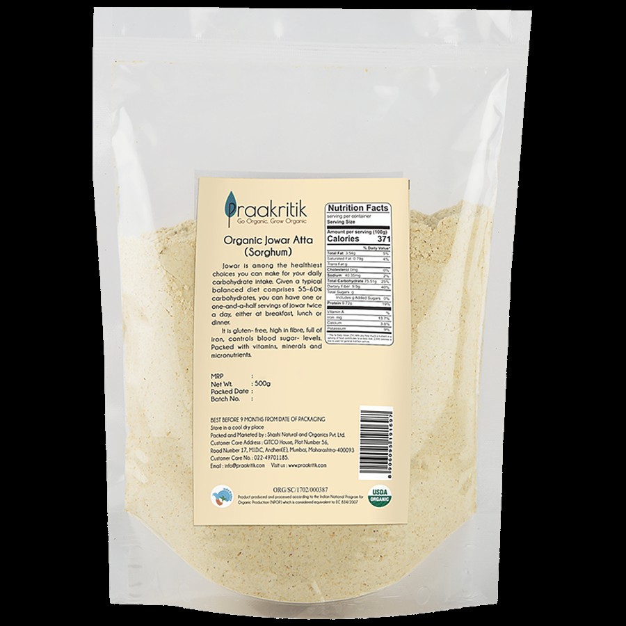 Praakritik Organic Jowar Atta/Sorghum