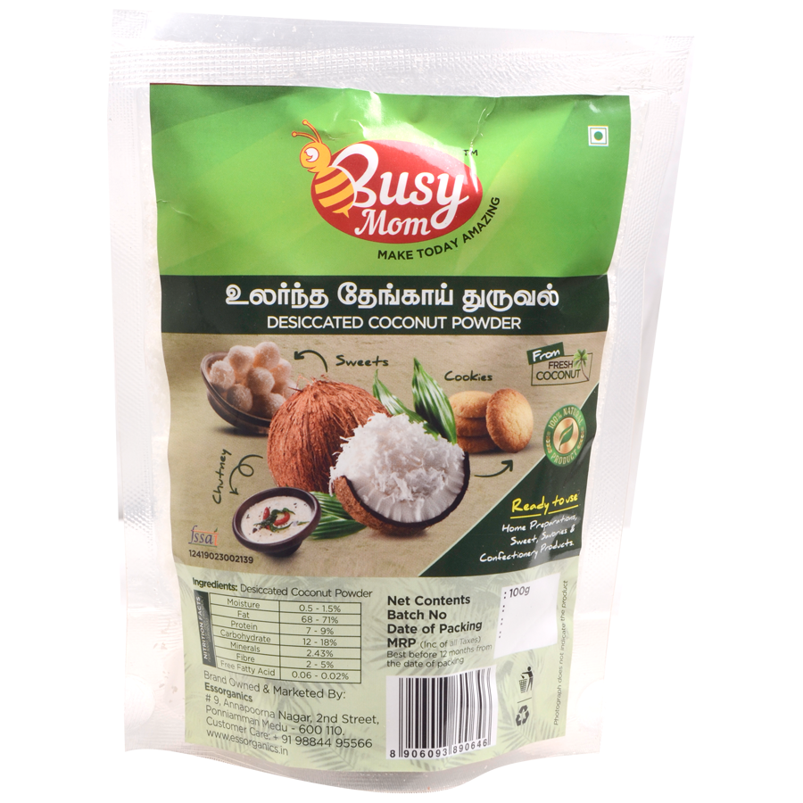 Busymom Desiccated Coconut Powder - 100% Natural