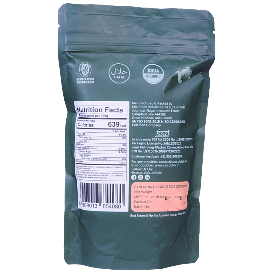 Coco Blair Unsweetened Desiccated Coconut Powder - 100% Organic