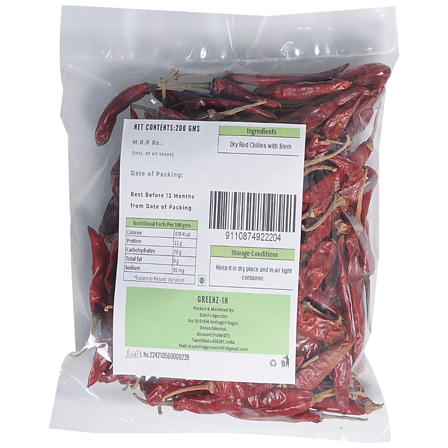 Greenz-In Dry Red Chillies - Pure