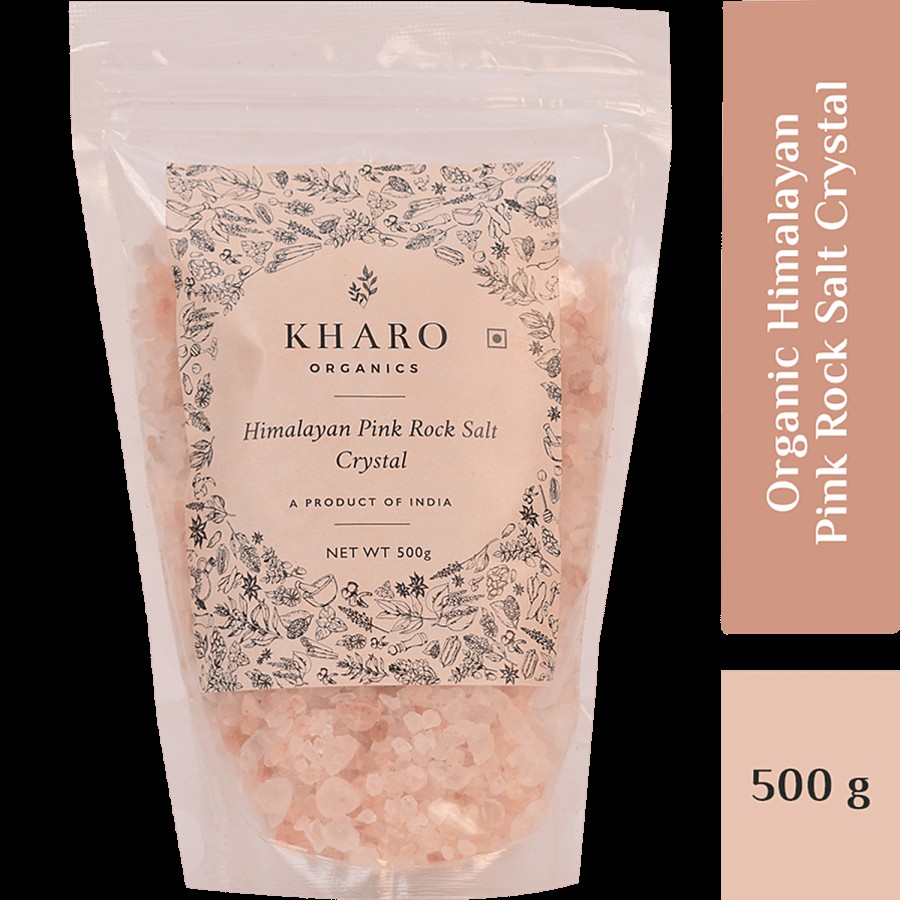 Kharo Organics Himalayan Pink Rock Salt Crystal/Sendha Namak - Non GMO