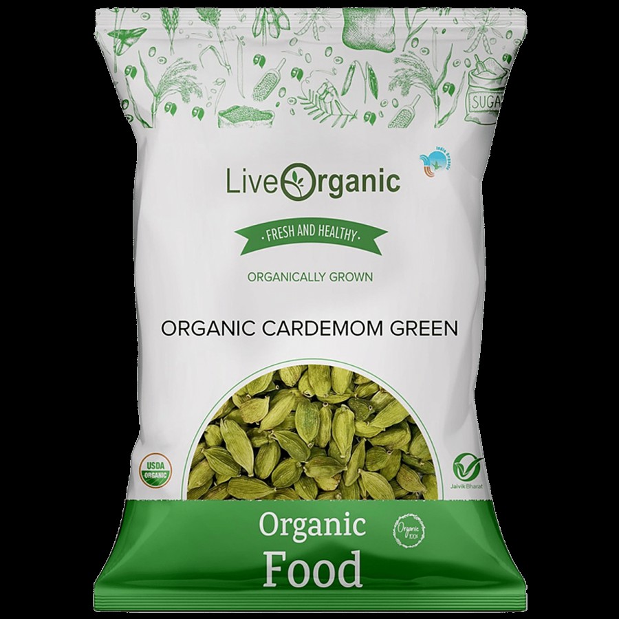 Live Organic Cardamom Green - 100% Natural