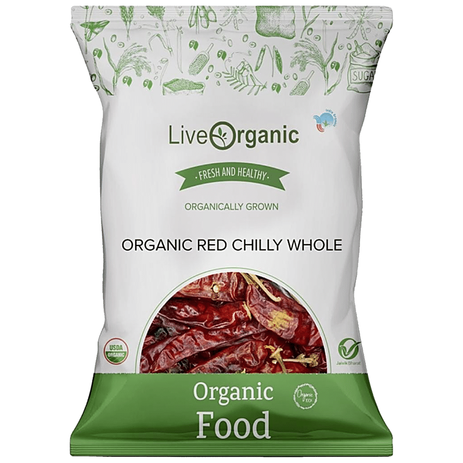 Live Organic Red Chilly Whole - 100% Natural