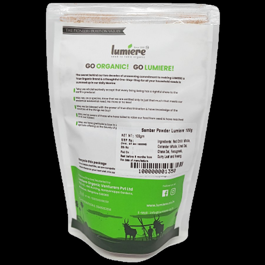 Lumiere Organic Sambar Powder