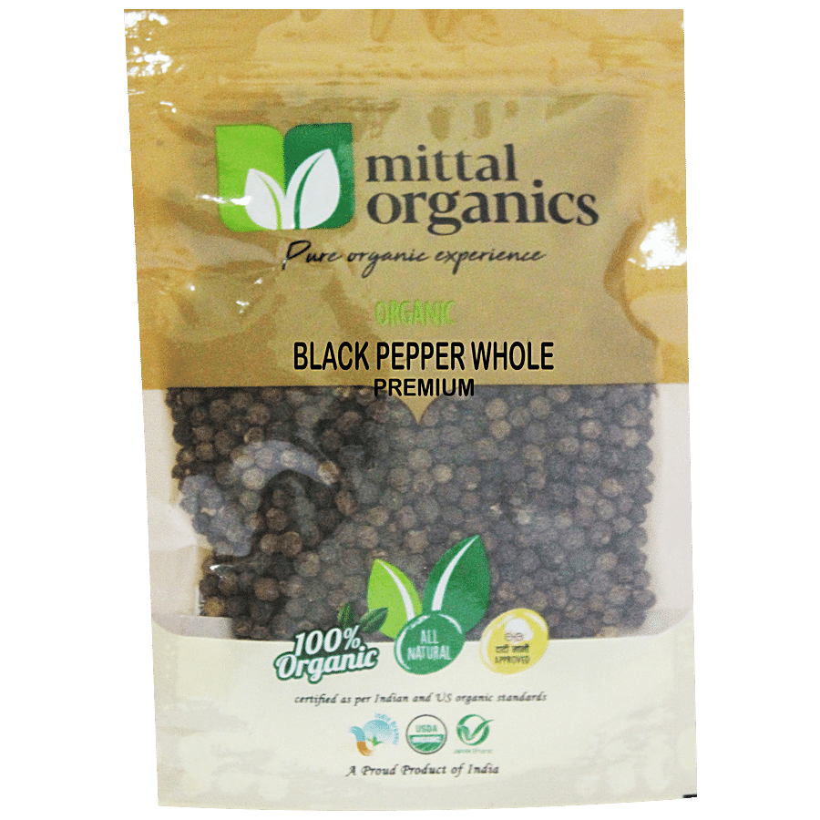 MITTAL ORGANICS Black Pepper Whole - Premium