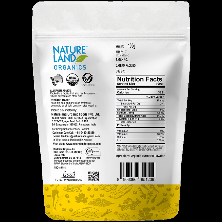 Natureland Organics Turmeric Powder/Arisina Pudi