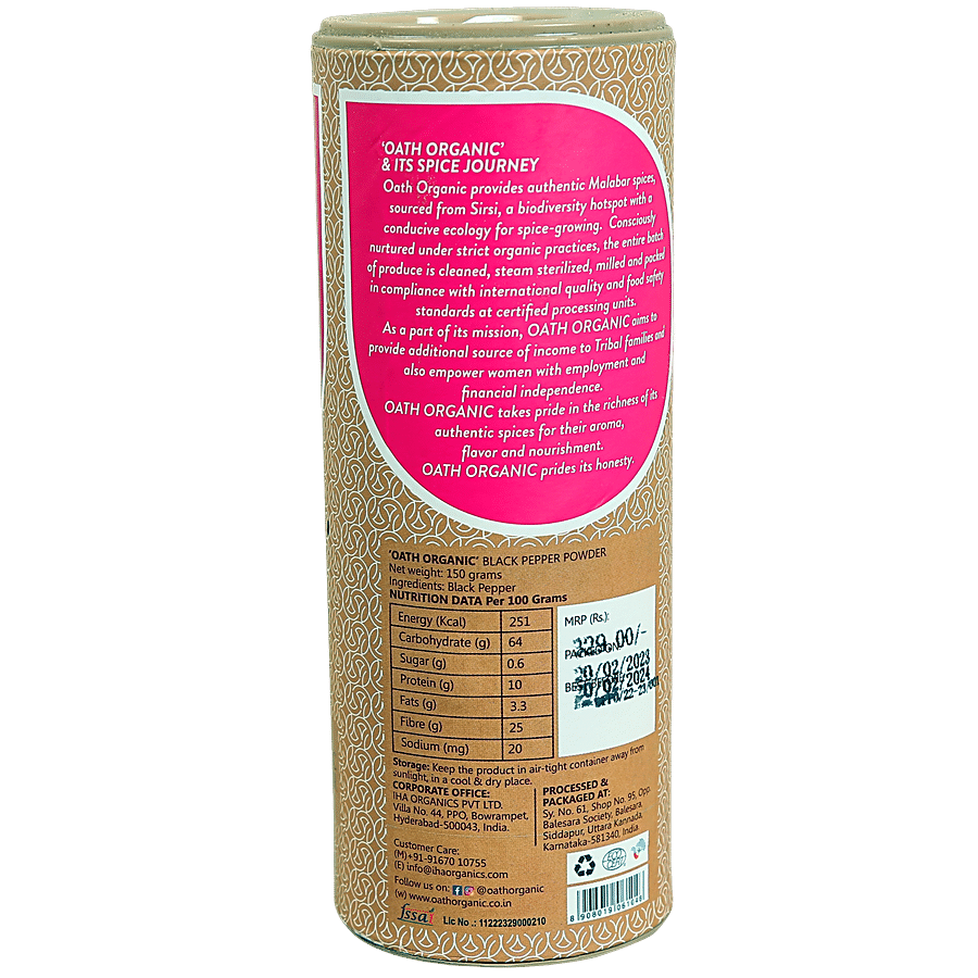 Oath Organic Black Pepper Powder