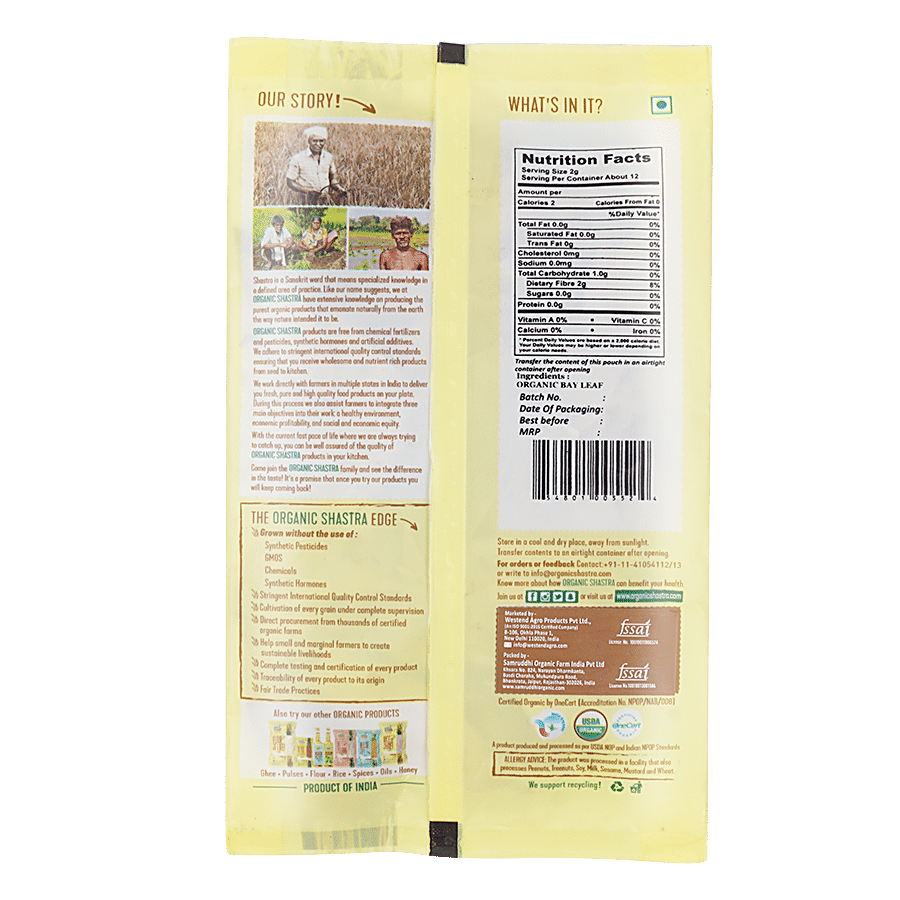 Organic Shastra BayLeaf/TejPattaWhole