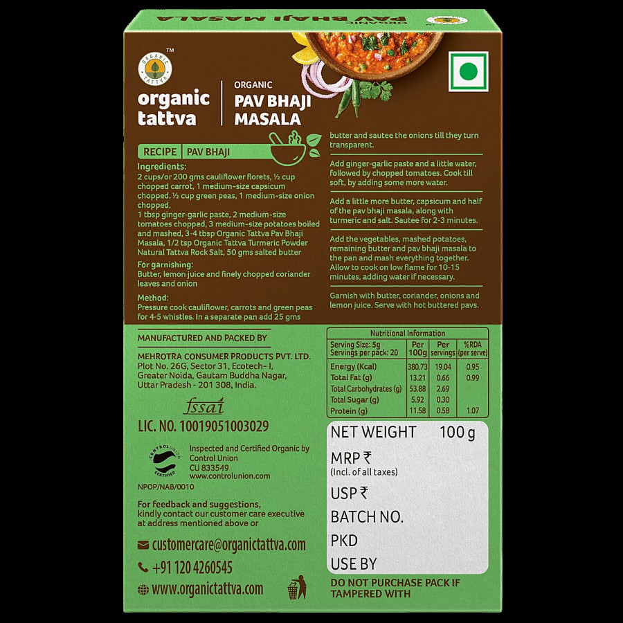 Organic Tattva Organic - Pav Bhaji Masala