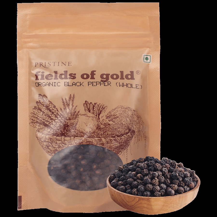 PRISTINE Fields Of Gold Organic Black Pepper/Kari Menasu - Whole