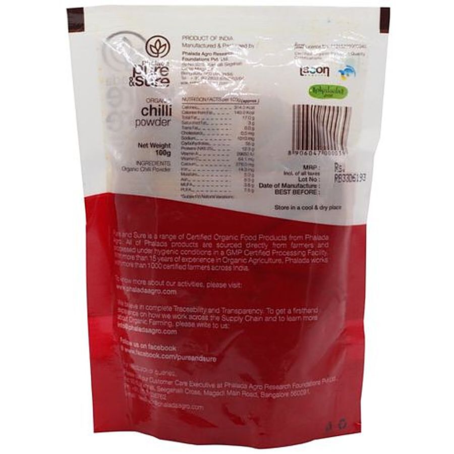 Phalada Pure & Sure Organic - Chilli Powder/Menasina Pudi