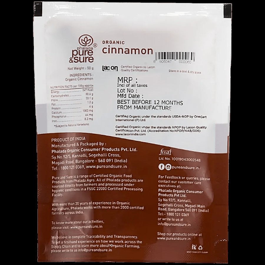 Phalada Pure & Sure Organic - Cinnamon/Chakke Bark