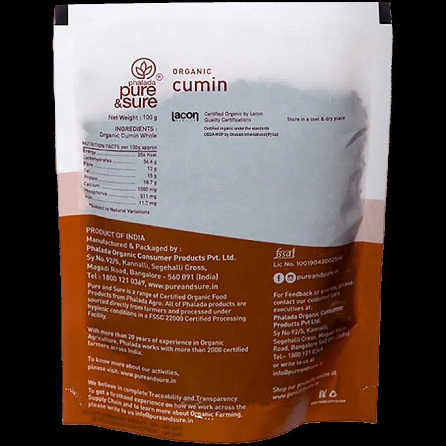 Phalada Pure & Sure Organic - Cumin Whole