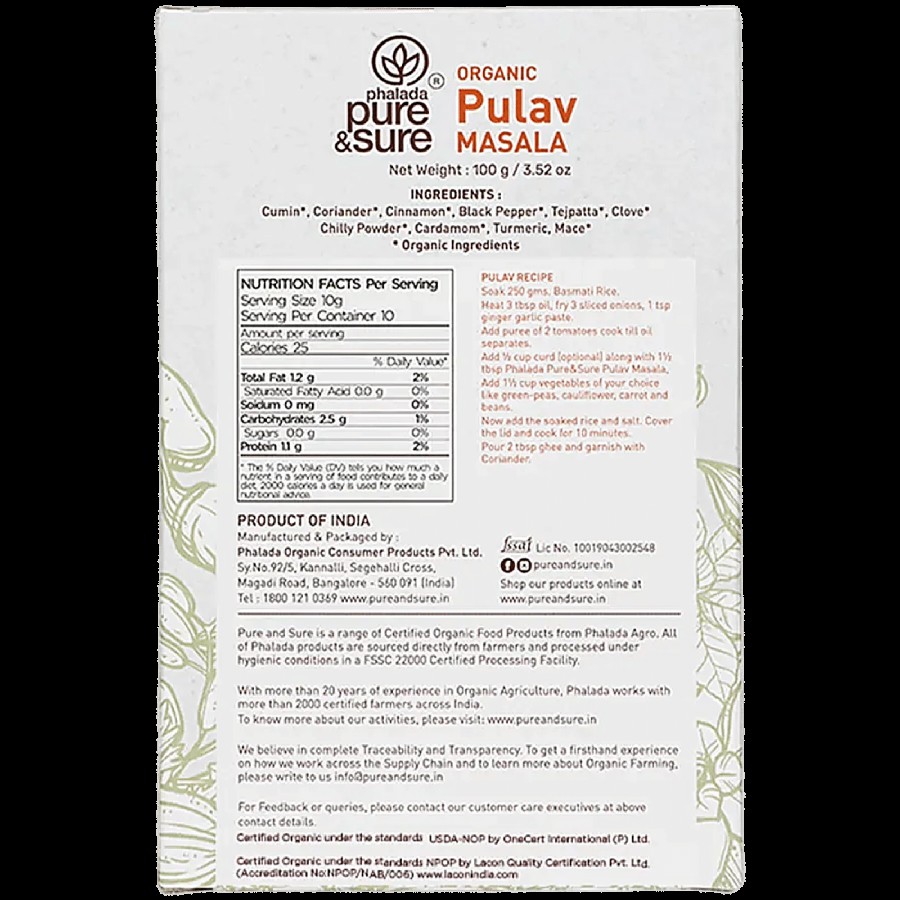 Phalada Pure & Sure Organic-PulavMasala