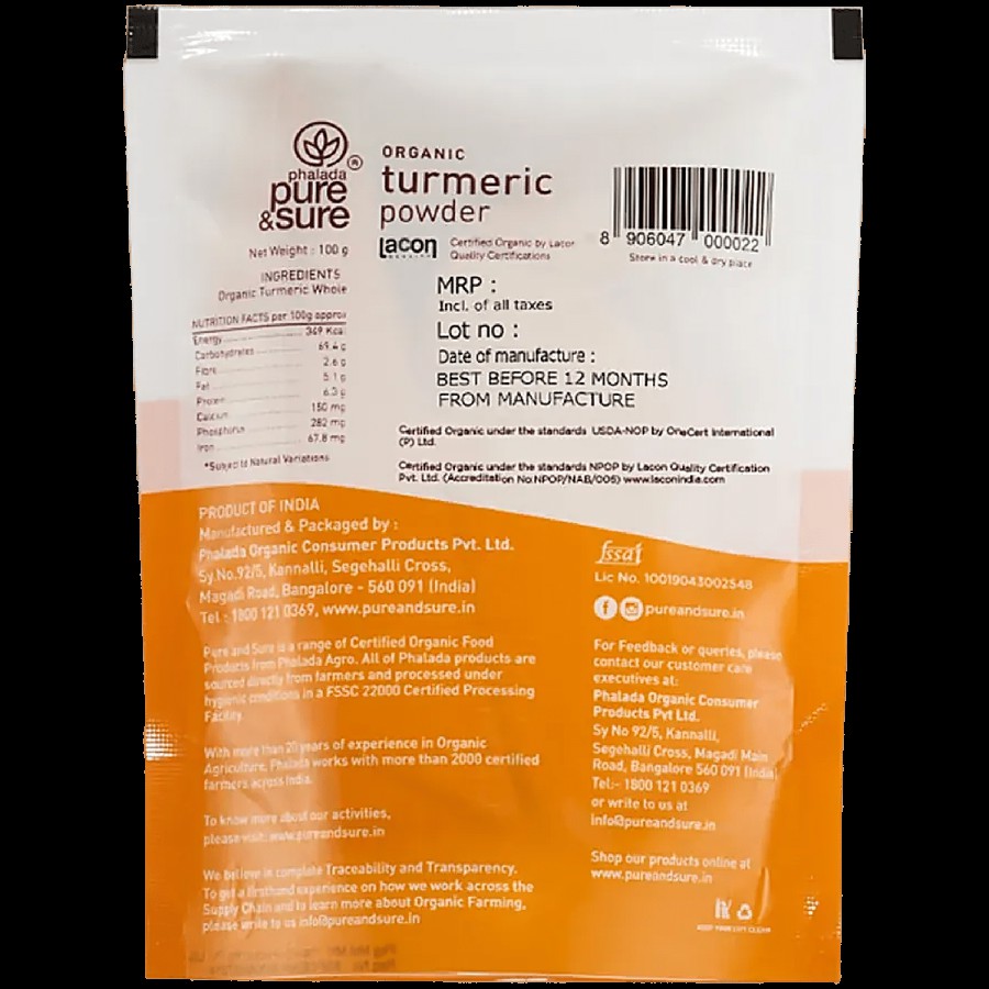 Phalada Pure & Sure Organic - Turmeric Powder