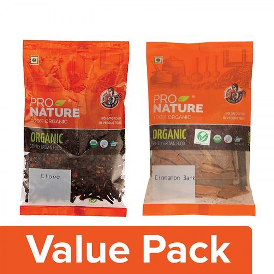 Pro Nature Organic Clove 50 gm + Organic Cinnamon Bark 50 gm