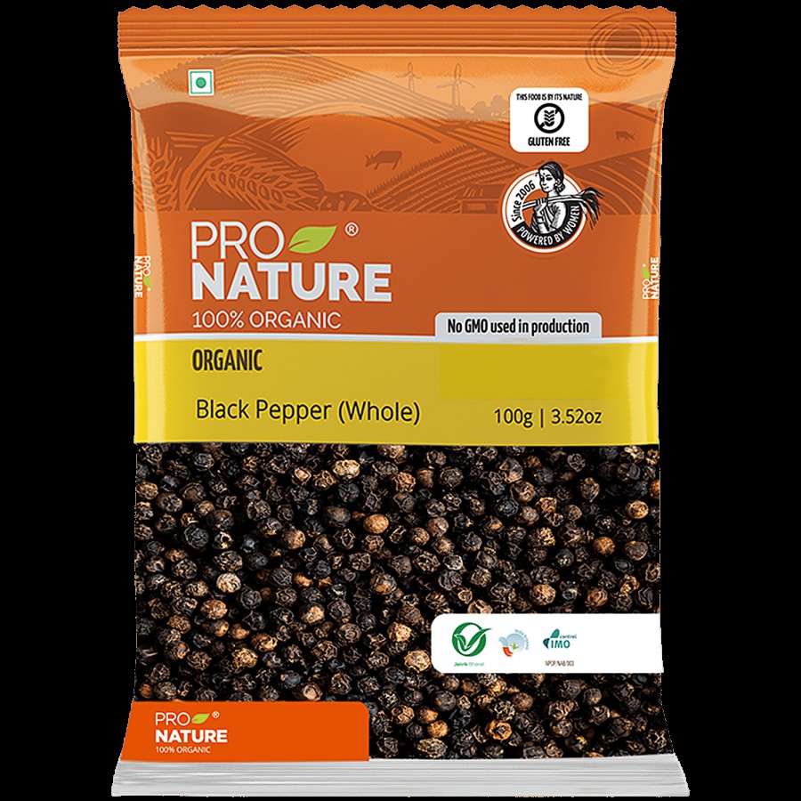 Pro Nature Organic Pepper - Black (Whole)