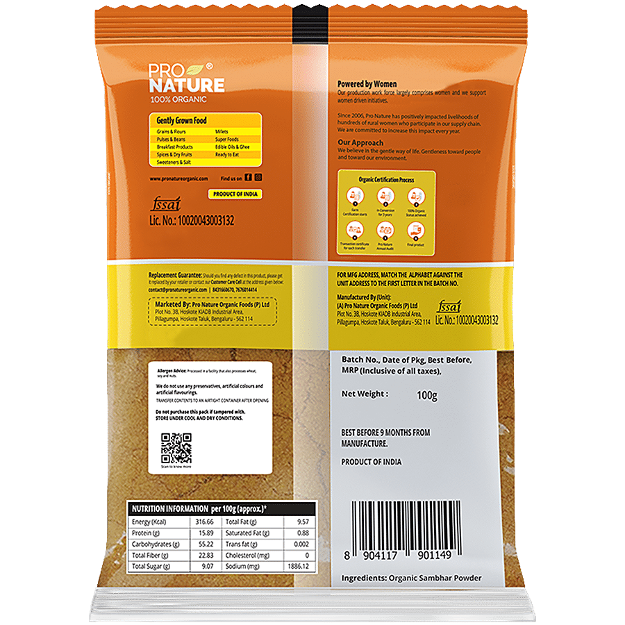 Pro Nature Organic Powder - Sambhar