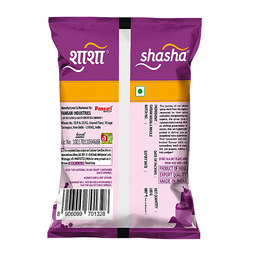 SHASHA Whole Garam Masala - Premium Quality