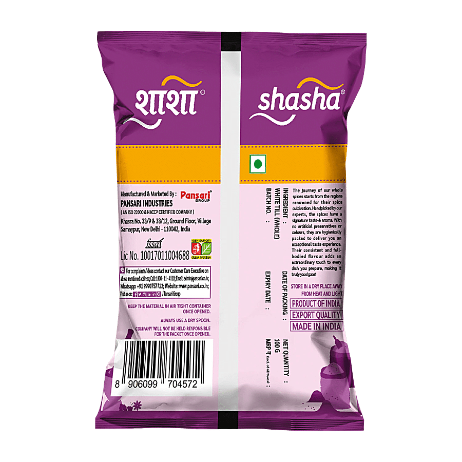 SHASHA Whole White Til - Premium Quality