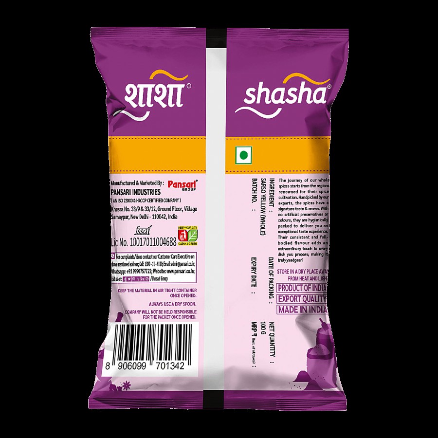 SHASHA Whole Mustard/Sarson - Yellow