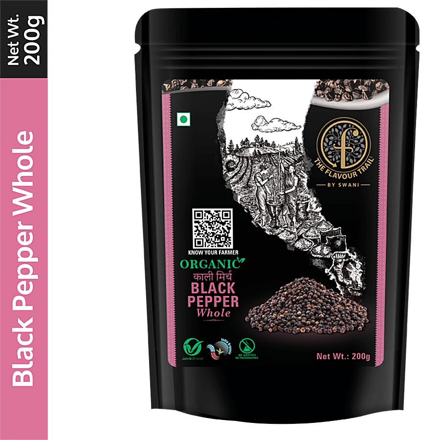 The Flavour Trail by Swani Organic Black Pepper Whole