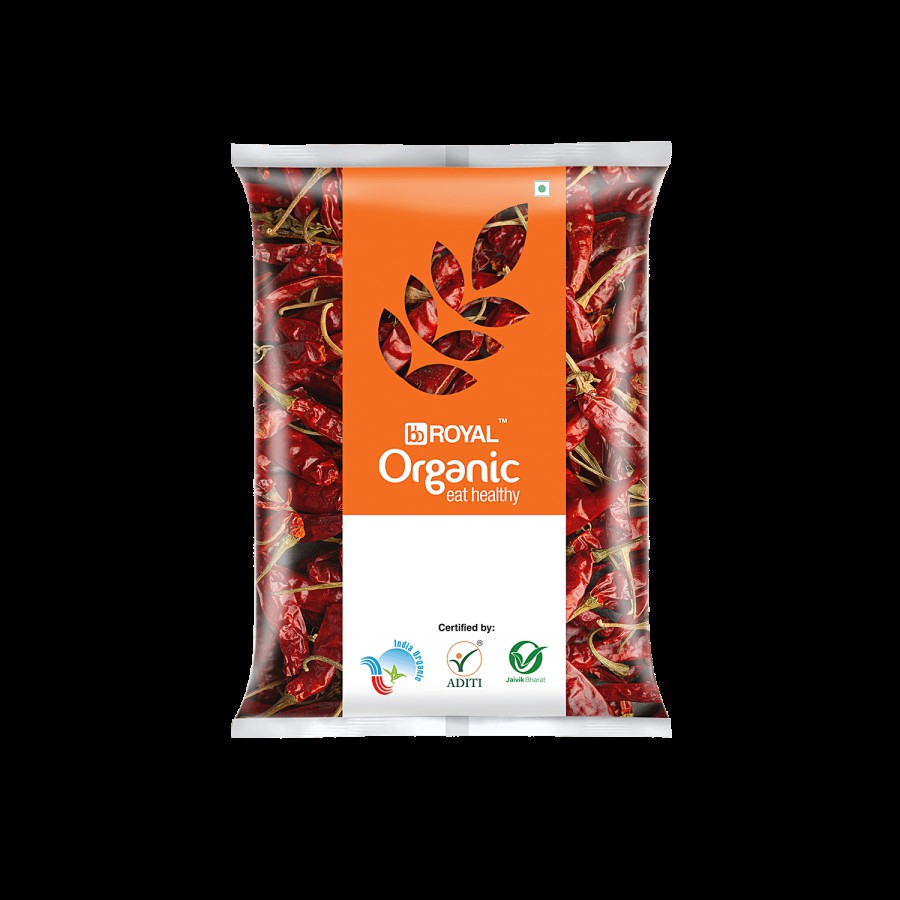 bb Royal Organic Red Chilli/Guntur - Whole