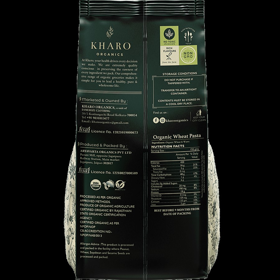 Kharo Organics Wheat Pasta - Fusili