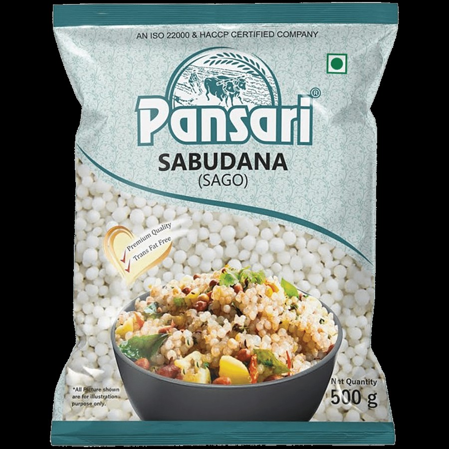 PANSARI Sabudana/ Sago/Tapioca Pearl - Trans Fat Free