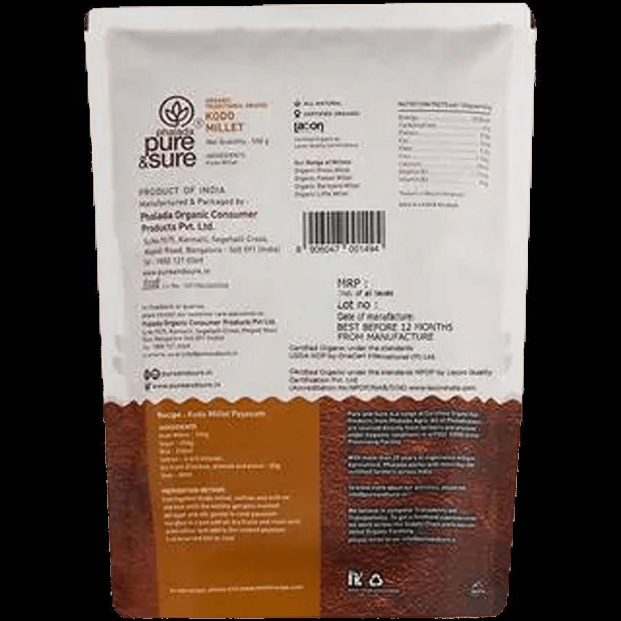 Phalada Pure & Sure Organic Kodo Millet - Nutrient Rich