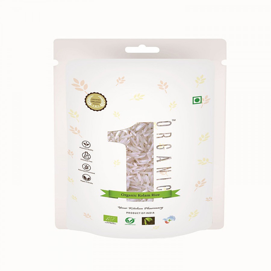 1Organic Kolam Rice - Naturally Processed