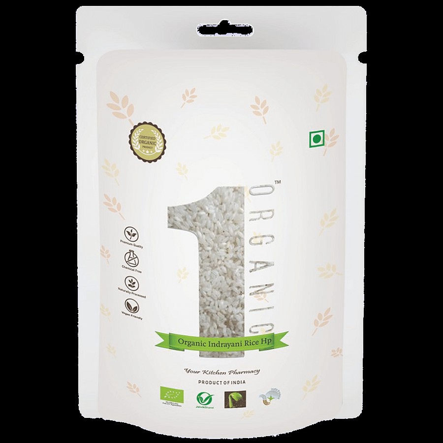 1Organic White Indrayani Rice Handpound - Nutritious