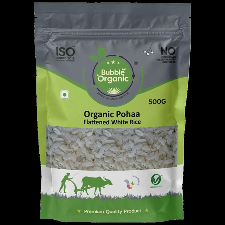 Bubble Organic White Pohaa - Flattened Rice