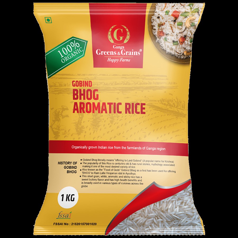 Gangagreens and Grains Gobind Bhog Aromatic Rice - Nutrition-Rich