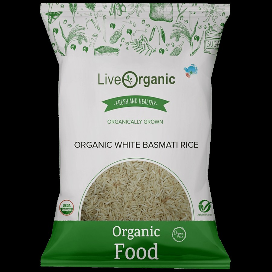 Live Organic White Basmati Rice - 100% Natural