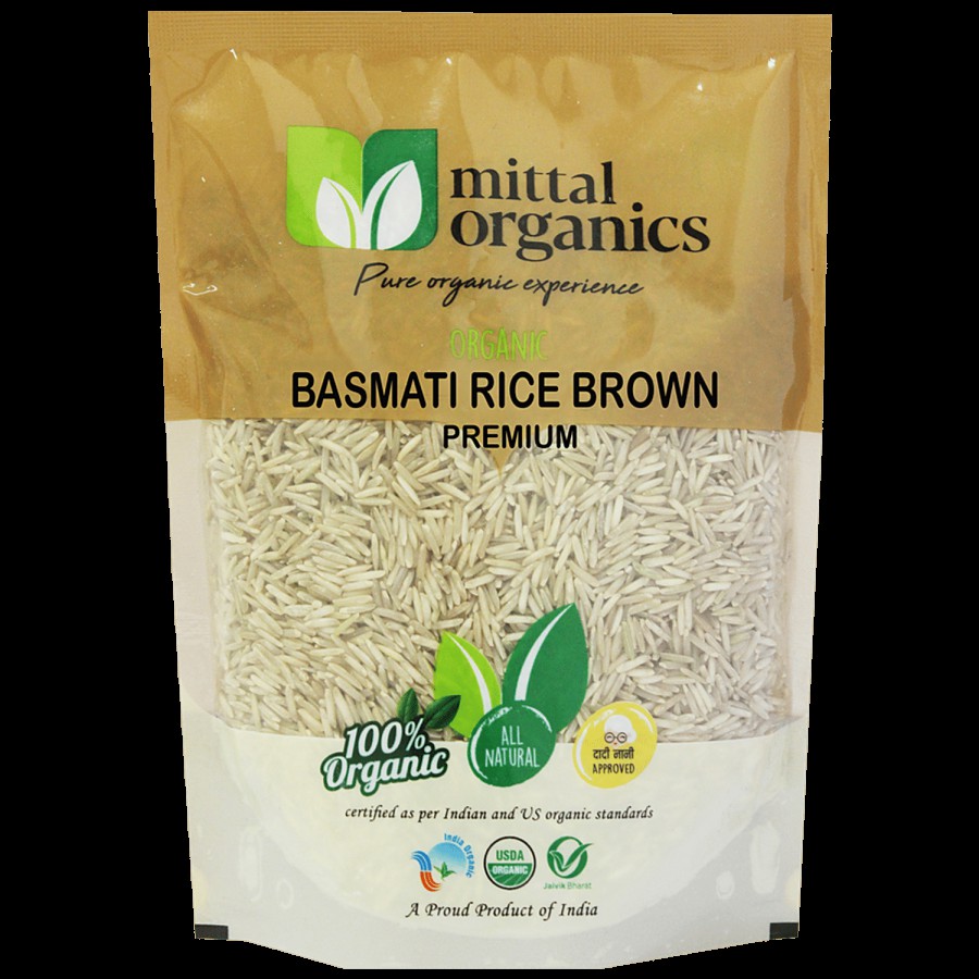 MITTAL ORGANICS Basmati Rice Brown - Premium