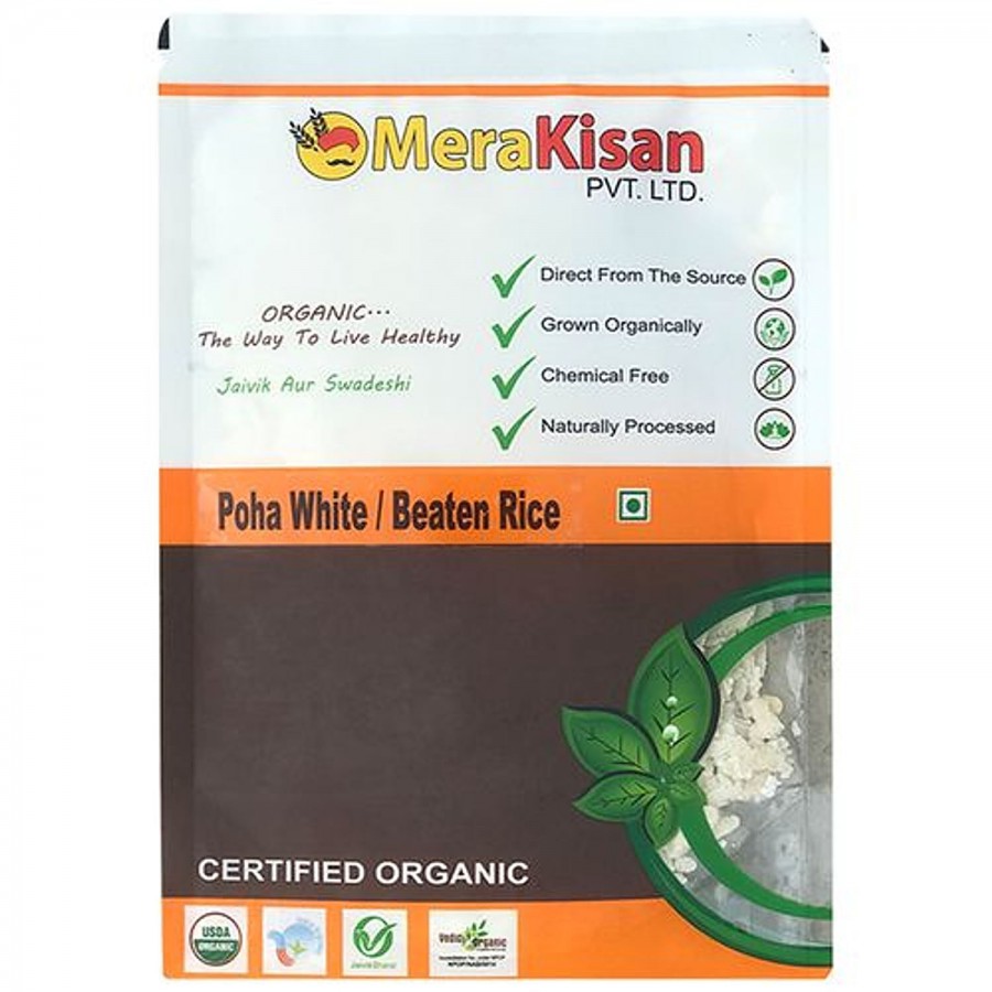 MeraKisan Organic White Poha/White Beaten Rice