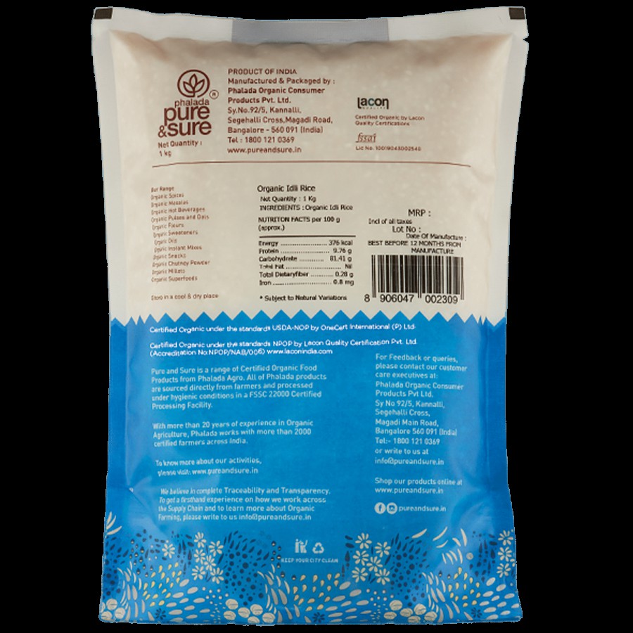 Phalada Pure & Sure Organic Idli Rice