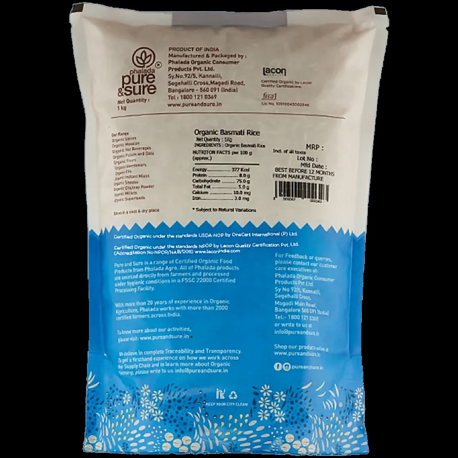 Phalada Pure & Sure Organic - Rice Basmati