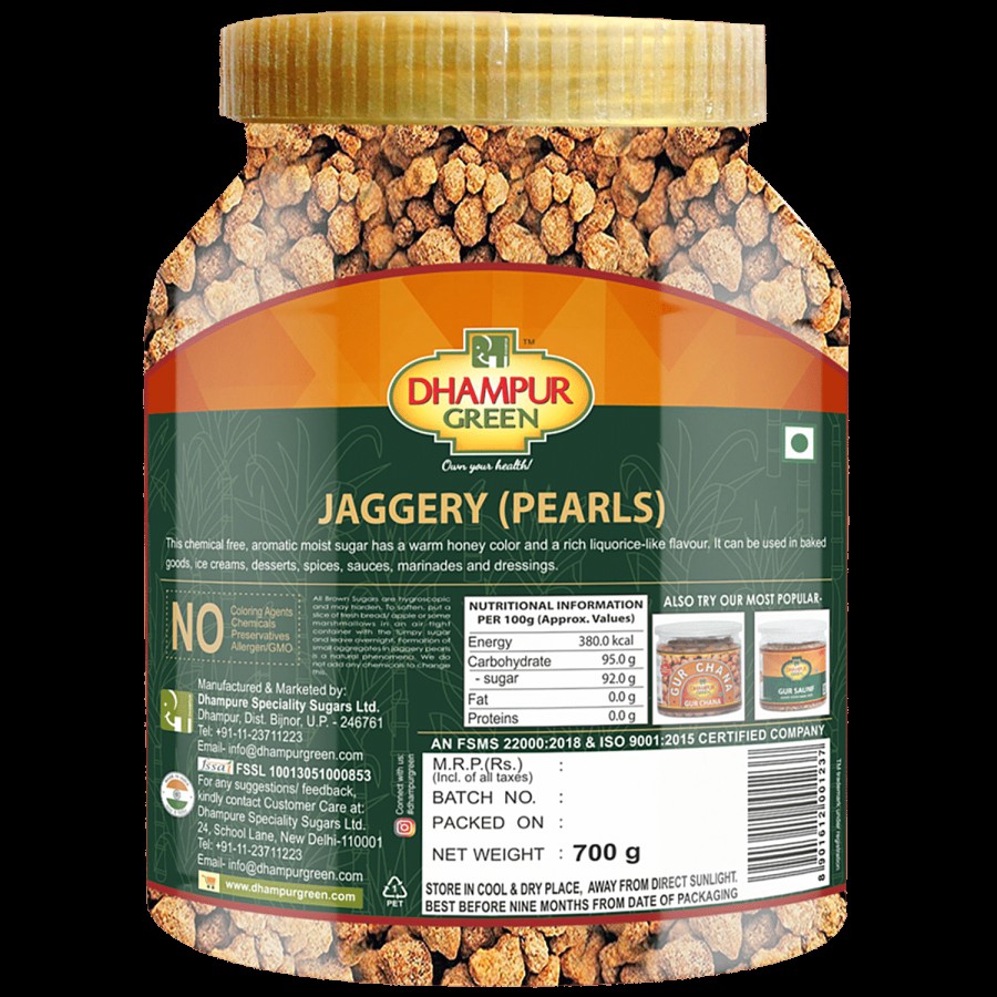 Dhampur Green Organic Jaggery/Gur Pearls - Sprinkles