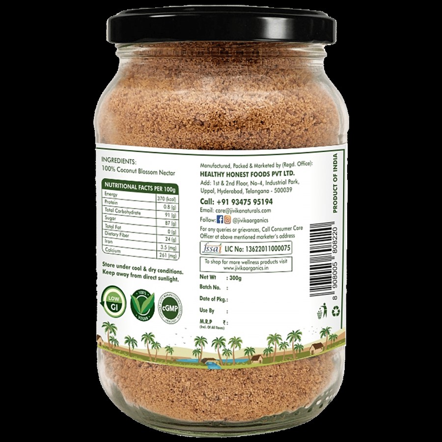 Jivika Naturals Coconut Blossom Sugar - Loaded With Nutrients