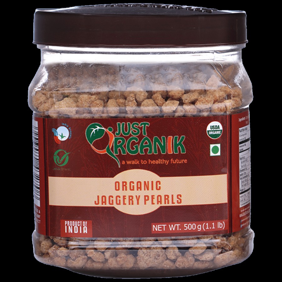 Just Organik Organic Jaggery Pearls - Perfect Sweet Snack