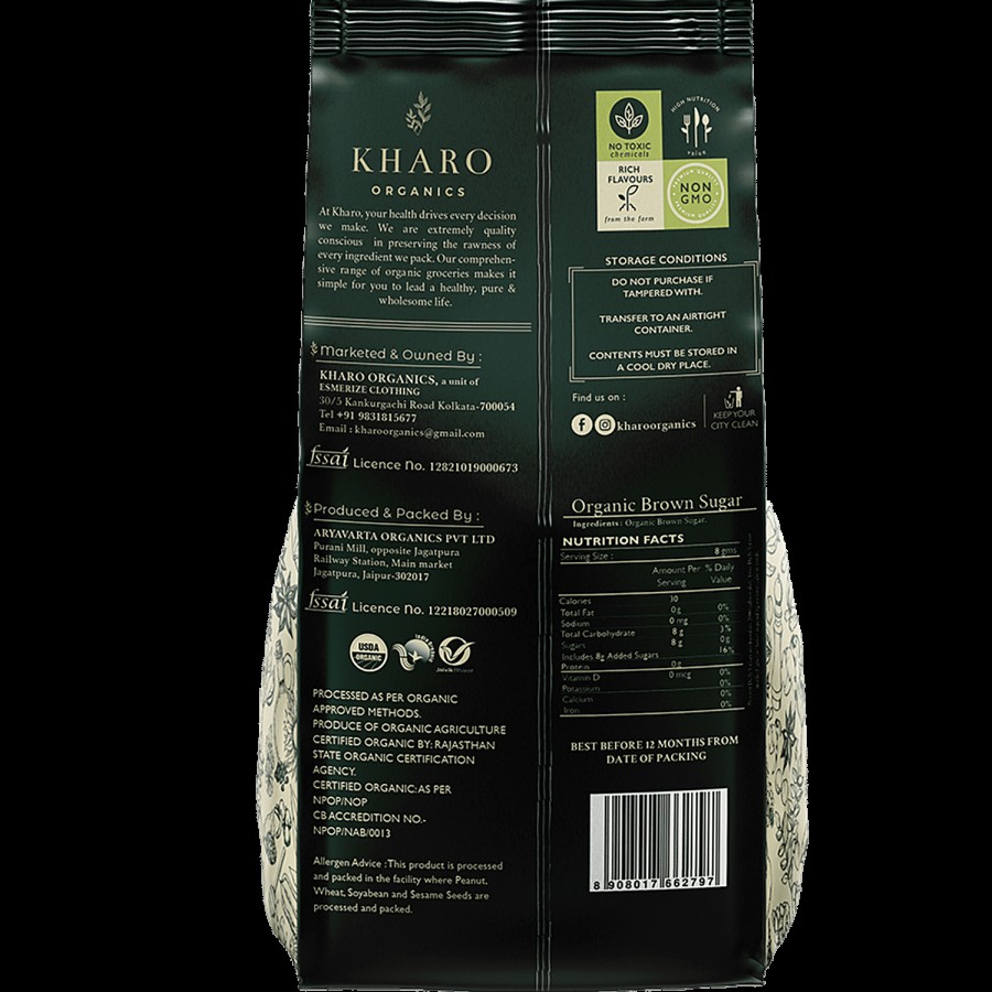 Kharo Organics Brown Sugar - Boosts Energy